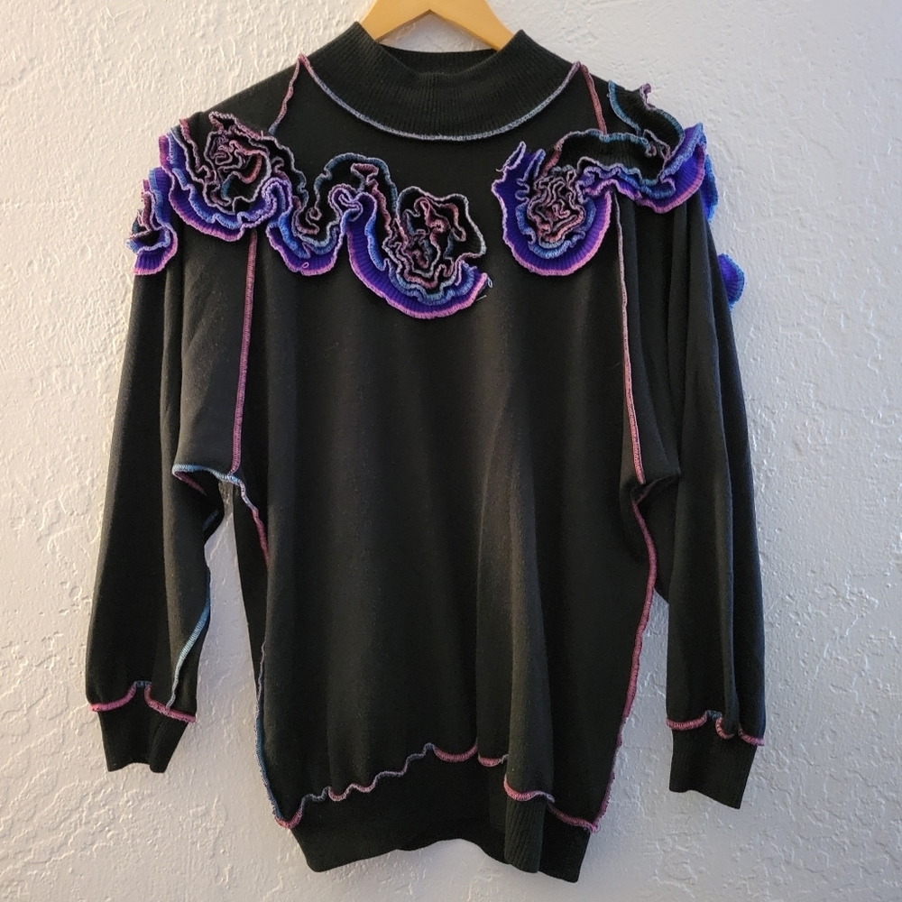 Adolfo Sport Vintage Sweater Top Size Medium
